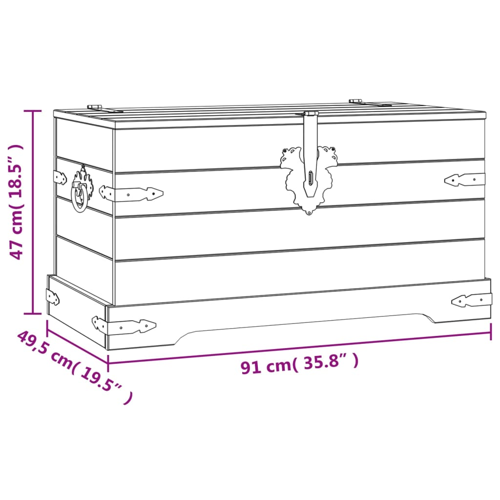 Storage Chest Mexican Pine Corona Range 91x49.5x47 cm - Rustic Charm & Ample Storage Space