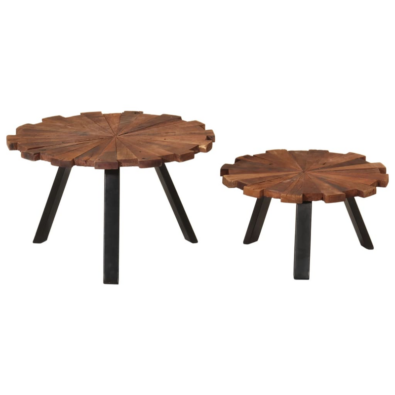 Coffee Tables 2 pcs Solid Wood Reclaimed and Iron