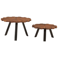 Coffee Tables 2 pcs Solid Wood Reclaimed and Iron