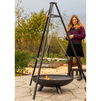 RedFire Grătar Trepied, Negru, 172 cm, BBQ TRIPOD - Robust și Durabil