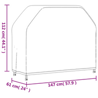 BBQ Cover 147x61x112 cm Black 420D Oxford - Waterproof and UV-Resistant