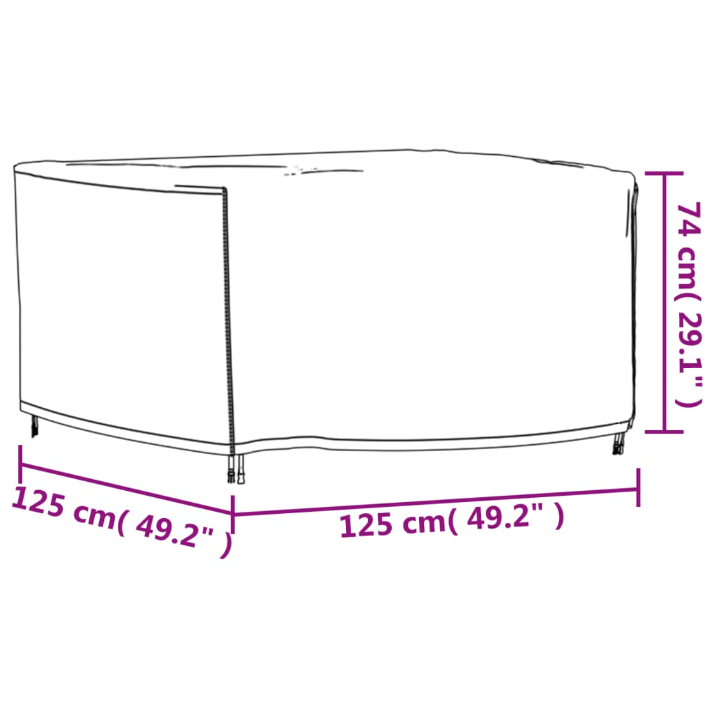 vidaXL Garden Furniture Covers | Waterproof & UV-Resistant | 2 pcs 125x125x74 cm | 420D Oxford Fabric