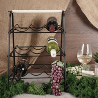 Home&Styling Wine Rack for 9 Bottles - Metal Black and Natural