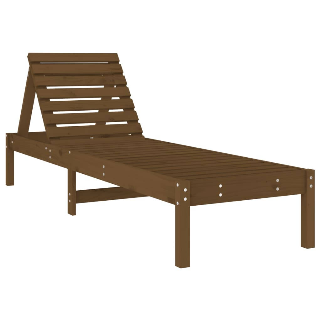 vidaXL Sun Loungers 2 pcs with Table Honey Brown Solid Wood Pine