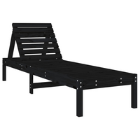 Sun Loungers 2 pcs Black 199.5x60x74 cm Solid Wood Pine - Outdoor Relaxation