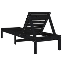 Sun Loungers 2 pcs Black 199.5x60x74 cm Solid Wood Pine - Outdoor Relaxation