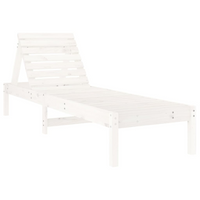 Sun Loungers 2 pcs White - Solid Wood Pine | Adjustable Backrest | Slatted Design | Outdoor Furniture