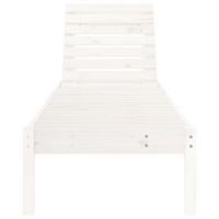 Sun Loungers 2 pcs White - Solid Wood Pine | Adjustable Backrest | Slatted Design | Outdoor Furniture