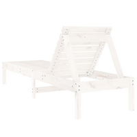 Sun Loungers 2 pcs White - Solid Wood Pine | Adjustable Backrest | Slatted Design | Outdoor Furniture