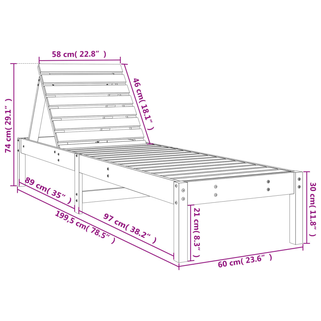 Sun Loungers 2 pcs with Table Solid Wood Douglas - Outdoor Furniture for Relaxation and Comfort