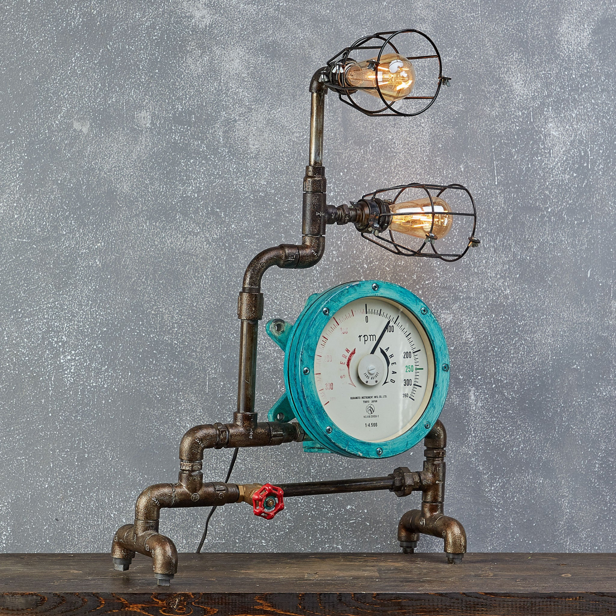 Big RPM Lamp - Industrial-inspired Lighting Fixture for Steam Punk Decor