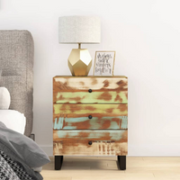 Bedside Cabinet 50x33x62cm - Industrial Style Solid Wood