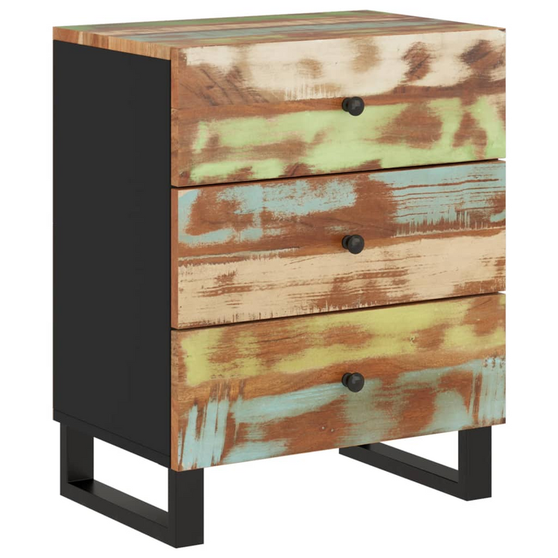 Bedside Cabinet 50x33x62cm - Industrial Style Solid Wood