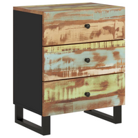 Bedside Cabinet 50x33x62cm - Industrial Style Solid Wood