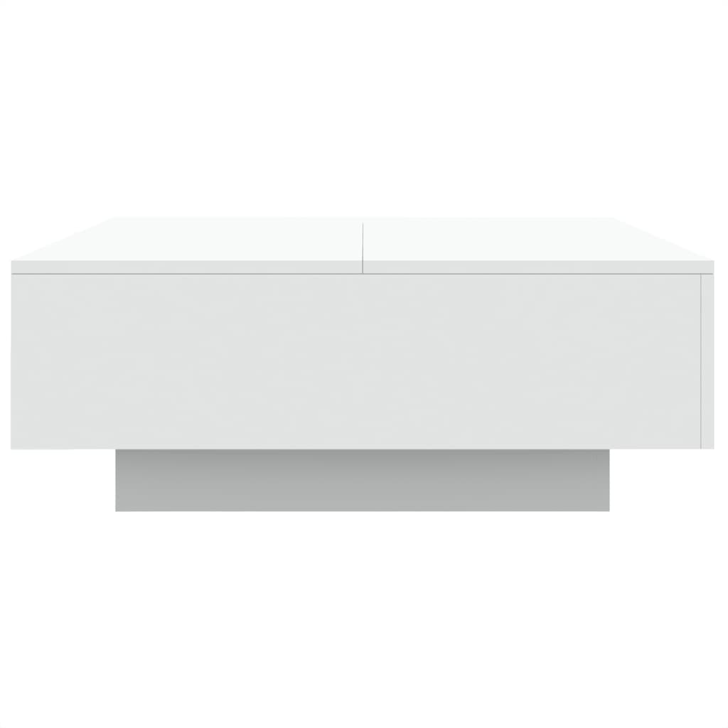 Coffee Table with LED Lights - Modern White Design - 80x80x31 cm