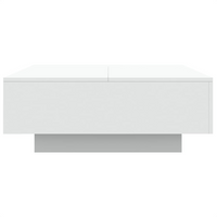 Coffee Table with LED Lights - Modern White Design - 80x80x31 cm