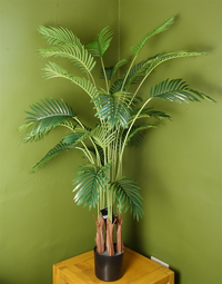 150cm Artificial Areca Palm Tree in Black Pot - Lifelike Replica Plant for Home Decor