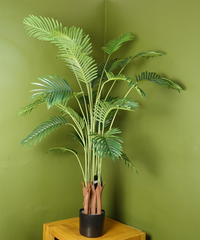 150cm Artificial Areca Palm Tree in Black Pot - Lifelike Replica Plant for Home Decor