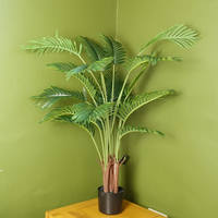 110cm Artificial Areca Palm Tree in Black Pot - Lifelike Replica for Home Decor