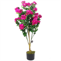 Artificial Blossom Tree Azalea Pink Plants 100cm - Premium Quality | Leaf Design