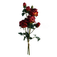 6 x Red Rose Artificial Flowers | Stunning Artificial Bouquet