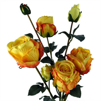 6 x Yellow Rose Artificial Flowers | High-Quality, Realistic Faux Flowers