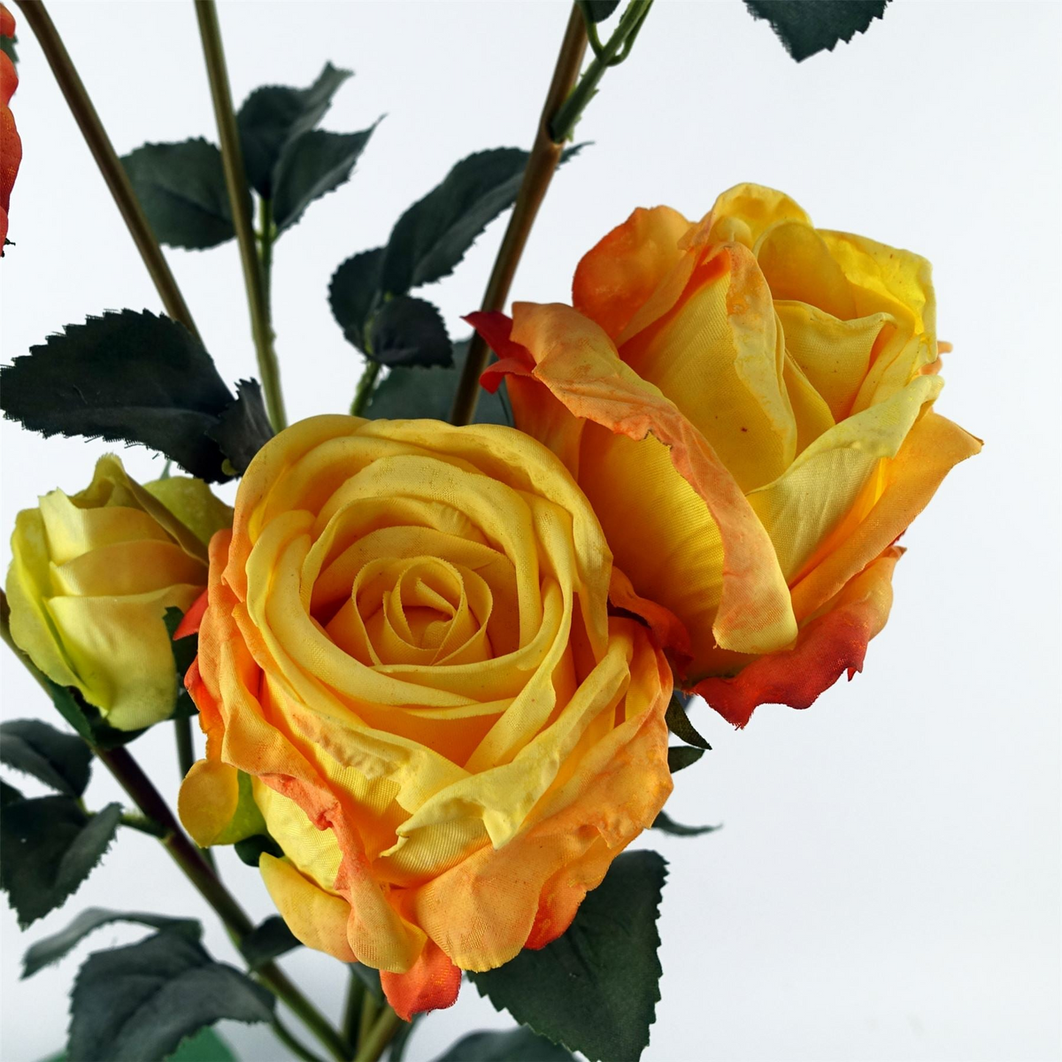 6 x Yellow Rose Artificial Flowers | High-Quality, Realistic Faux Flowers