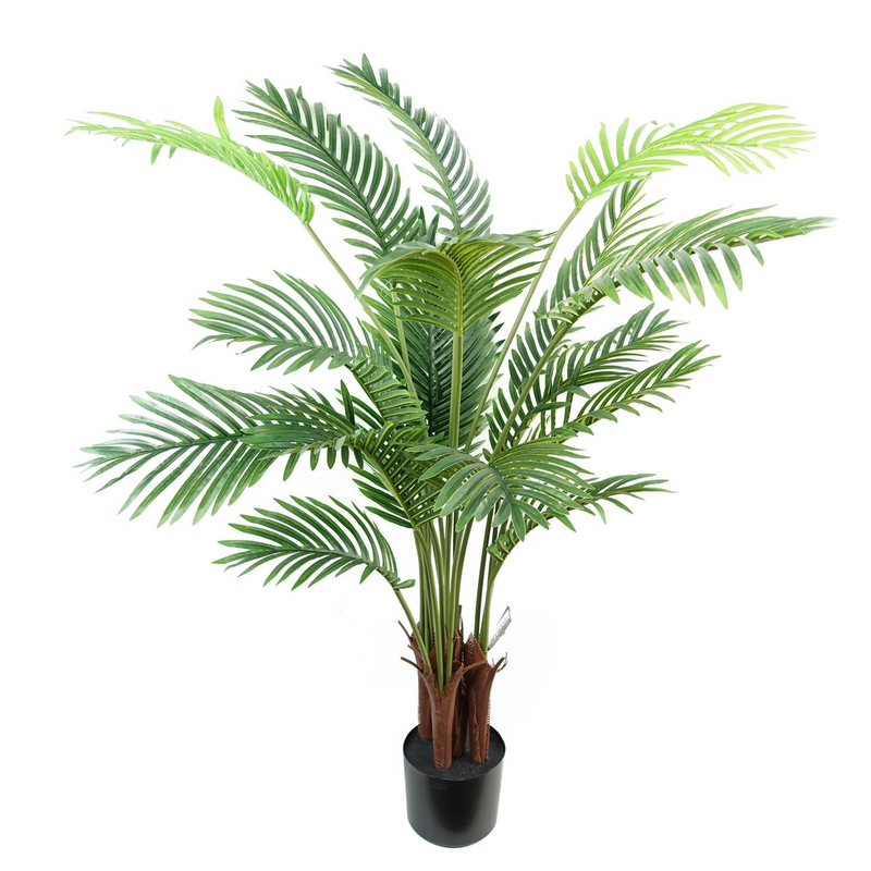 110cm Artificial Areca Palm Tree in Black Pot | Realistic Replica by Leaf Design UK