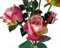 6 x Pink Rose Artificial Flowers | High-Quality Faux Roses for Stunning Arrangements