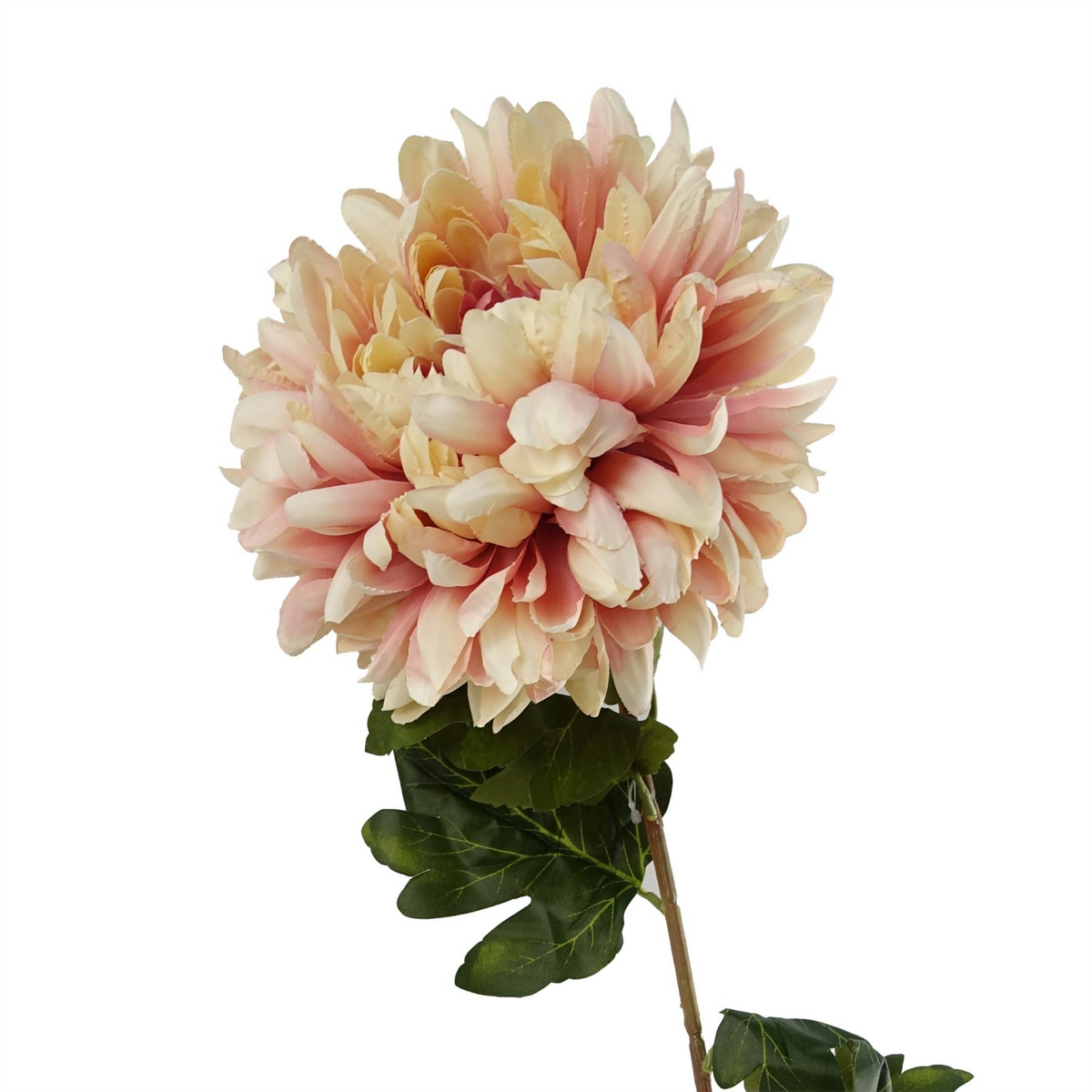 Artificial Flowers Extra Large Reflex Chrysanthemum - Pink 75cm - Leaf Design UK