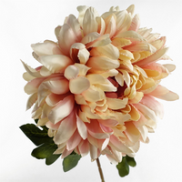 Artificial Flowers Extra Large Reflex Chrysanthemum - Pink 75cm - Leaf Design UK