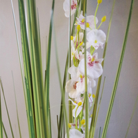 Artificial Grass Plant White Orchid Flowers 165cm - Realistic Design