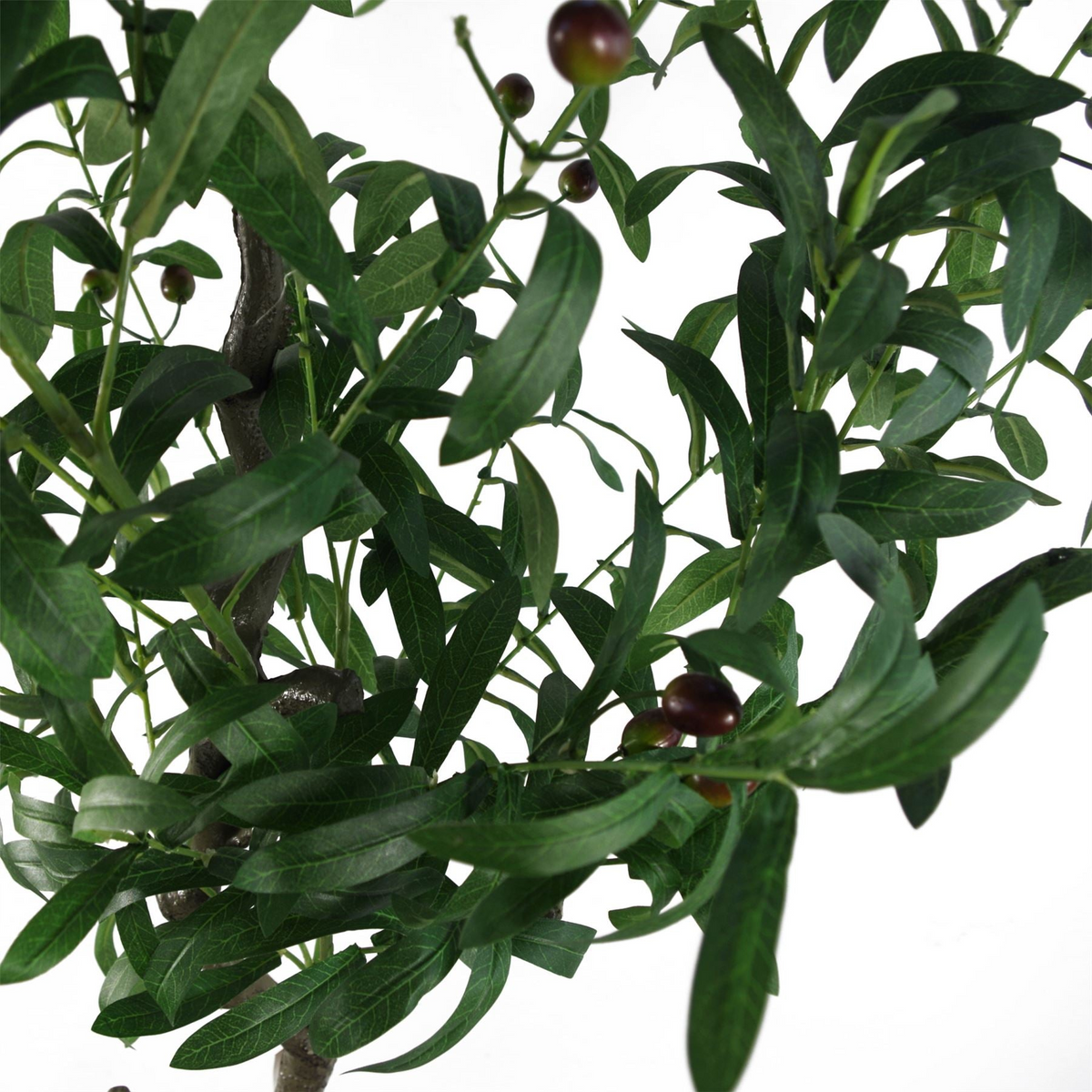 Artificial Olive Tree Bush - Lifelike Foliage, 120cm Tall, Plastic Weighted Pot