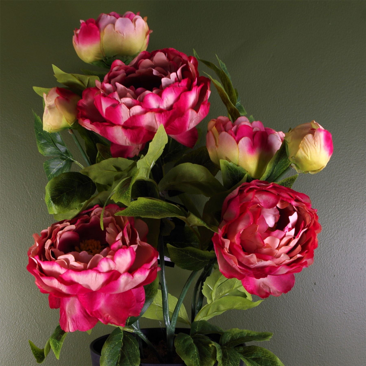 Artificial Peony Plant Pink - High-Quality Faux Flower - Leaf Design UK