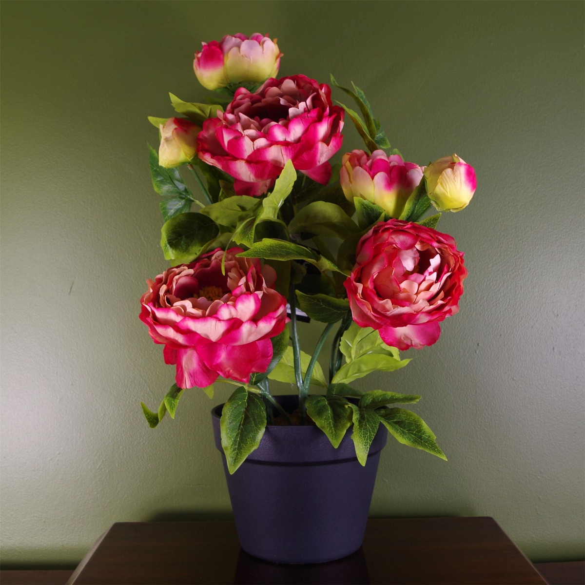 Artificial Peony Plant Pink - High-Quality Faux Flower - Leaf Design UK