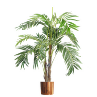 Artificial Palm Tree 120cm Luxury Copper Planter - High Quality & Realistic | Leaf Design UK