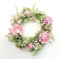 Artificial Pink Floral Wreath - Large Luxury Blossom Floristry Wreath