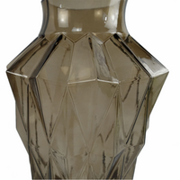 Brown Geometric Glass Vase 30cm - Contemporary Decor for Home or Office