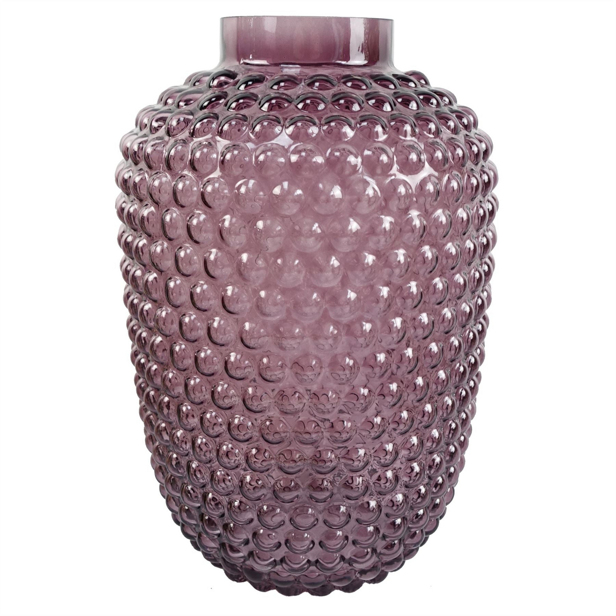 Glass Vase Mulberry Purple Bubble Glass Vase 30cm - Leaf Design Product