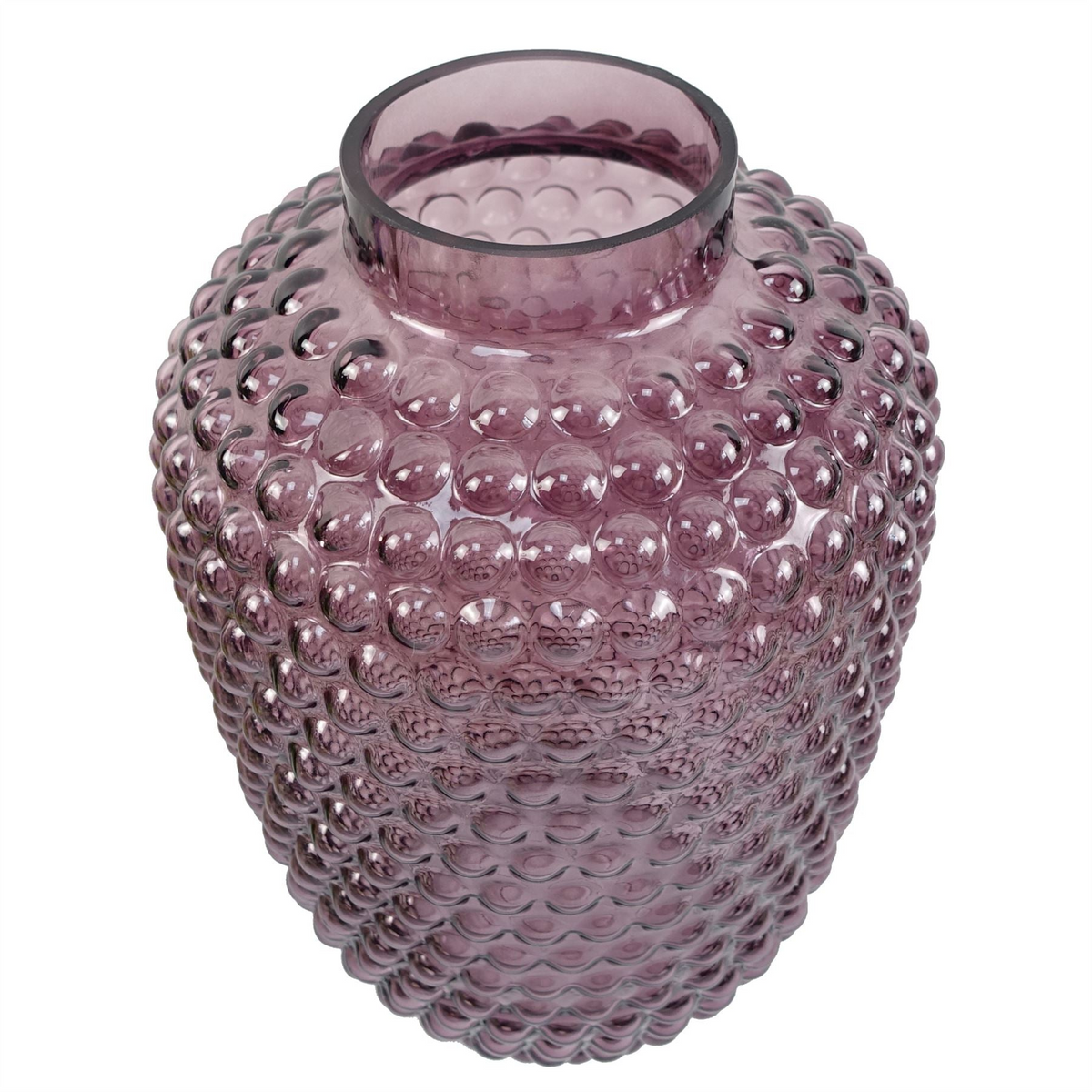 Glass Vase Mulberry Purple Bubble Glass Vase 30cm - Leaf Design Product