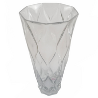 Clear Chunky Ridged Glass Vase 35cm - Ideal for Real and Artificial Flowers