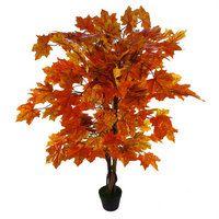 Artificial Tree Large Orange Maple Autumn 125cm - Realistic Foliage for Offices or Home Use