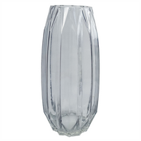 Clear Contemporary Glass Vase 30cm | Elegant Leaf Design - Leaf Design UK