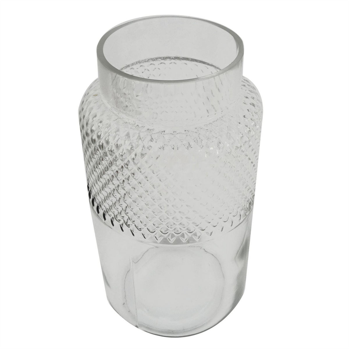 Glass Vase Clear Glass Diamond Vase 29cm - Elegant Home Decor