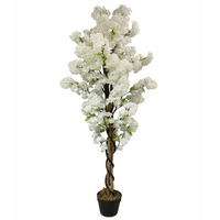 Artificial White Blossom Tree - Premium Quality, Realistic Design