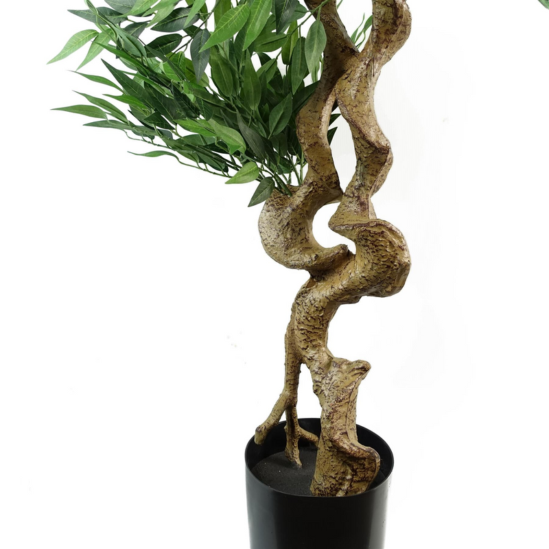 Japanese ARTIFICIAL TREE XL Fruticosa Ficus Tree Plastic Pot 160cm - Lifelike Replica Tree