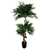 Japanese ARTIFICIAL TREE XL Fruticosa Ficus Tree Plastic Pot 160cm - Lifelike Replica Tree