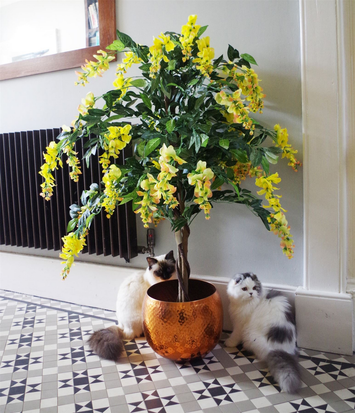 Blossom Tree Artificial Wisteria 120cm Yellow - Realistic Design and Easy to Display