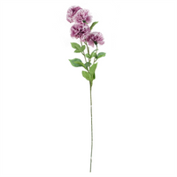 Leaf 70cm Pink Carnation Display Glass Vase - Stunning Artificial Flower Arrangement for Home Decor