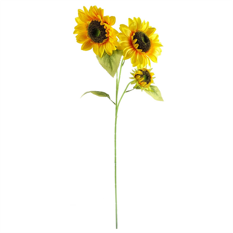 Leaf 100cm Yellow Artificial Sunflower Arrangement Glass Vase | Stunning Home Decor